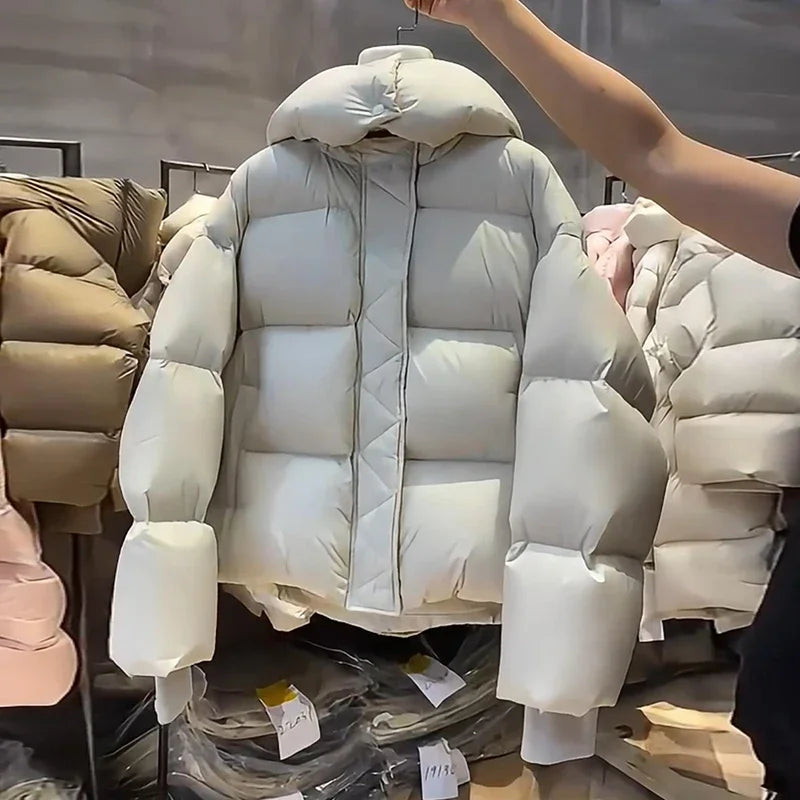 Mode femmes doudoune 2025 nouvelle femme col montant doudoune décontracté ample à capuche Parkas