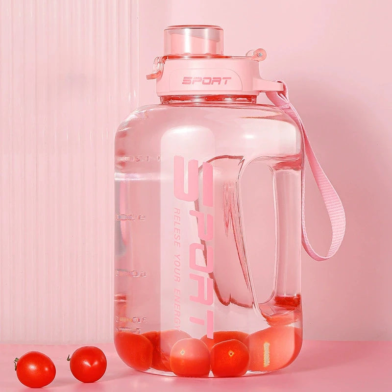 Bouteille d'eau seau de grande capacité 1,2 l/1,7 l, grand ventre, bouteille d'eau pour sport, Fitness, tasse spatiale en plastique Portable
