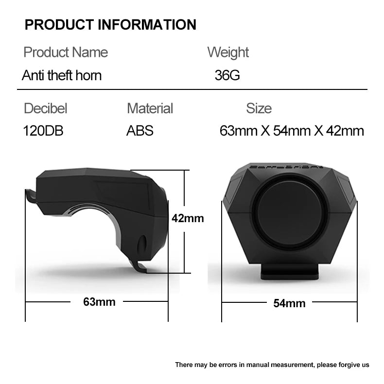 Klaxon électronique de vélo, sonnette Rechargeable par USB pour guidon de vélo, anneau d'alarme de cyclisme, klaxon fort de 120db, cloche antivol pour scooter
