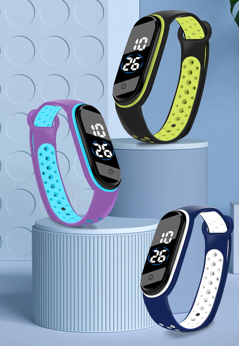 Montres numériques LED pour enfants, montre-bracelet en silicone pour garçons et filles, horloge de sport étanche, luxe, nouveau