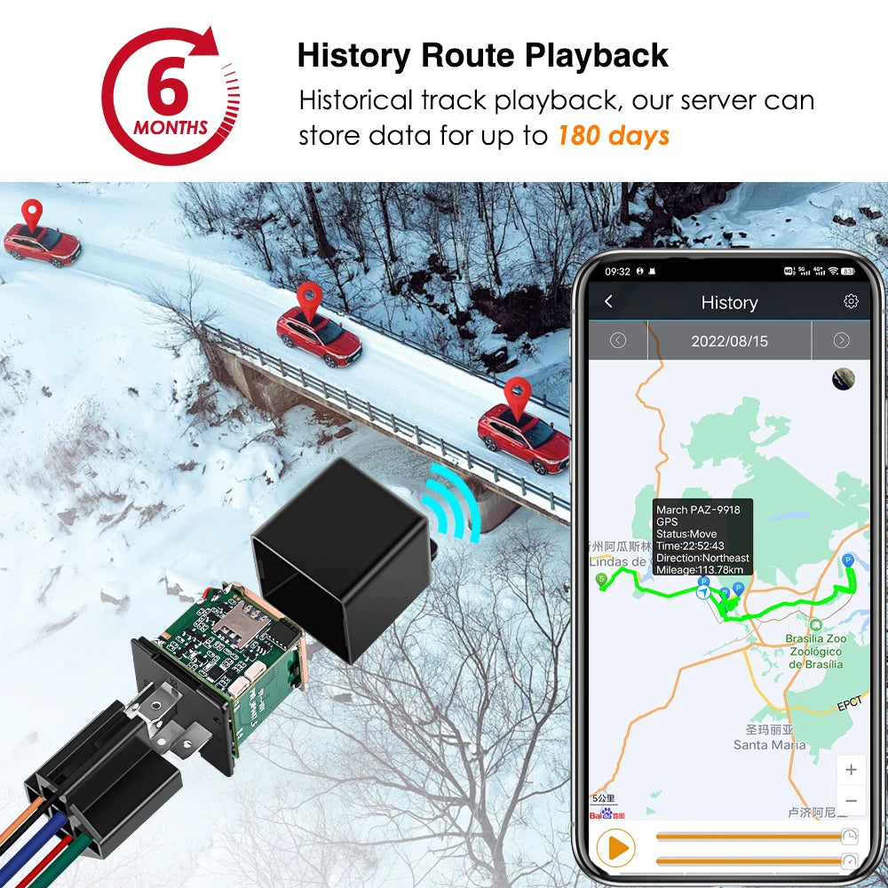 Localisateur d'huile de coupe de moto électrique, relais GPS 4G, pour voiture, camion, ACC remorqué, appel, alarme, système de suivi de Protection de sécurité