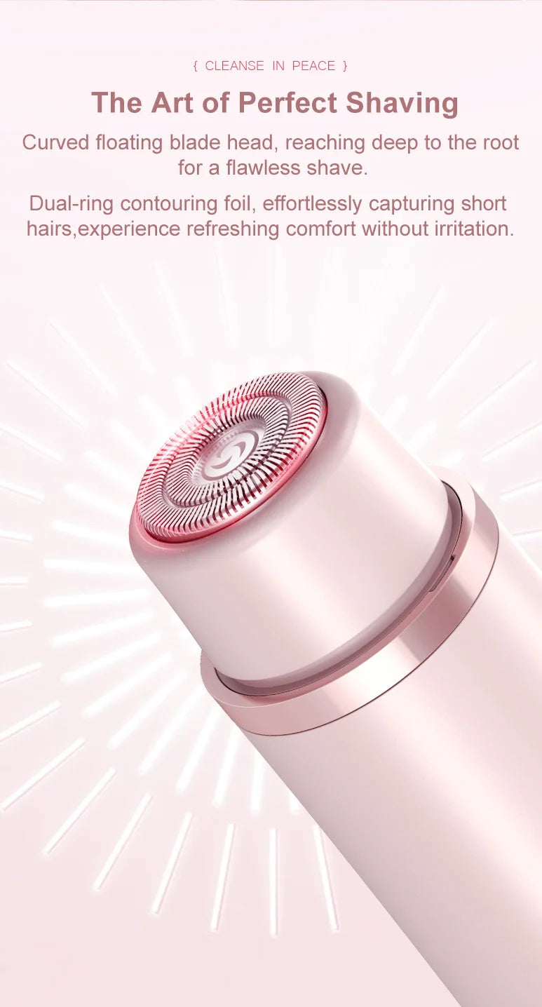 2-in-1 Electric Epilator, Painless Shaver, Bikini Trimmer, Facial Mustache Trimmer, Body Shaver for Women, Facial Epilator