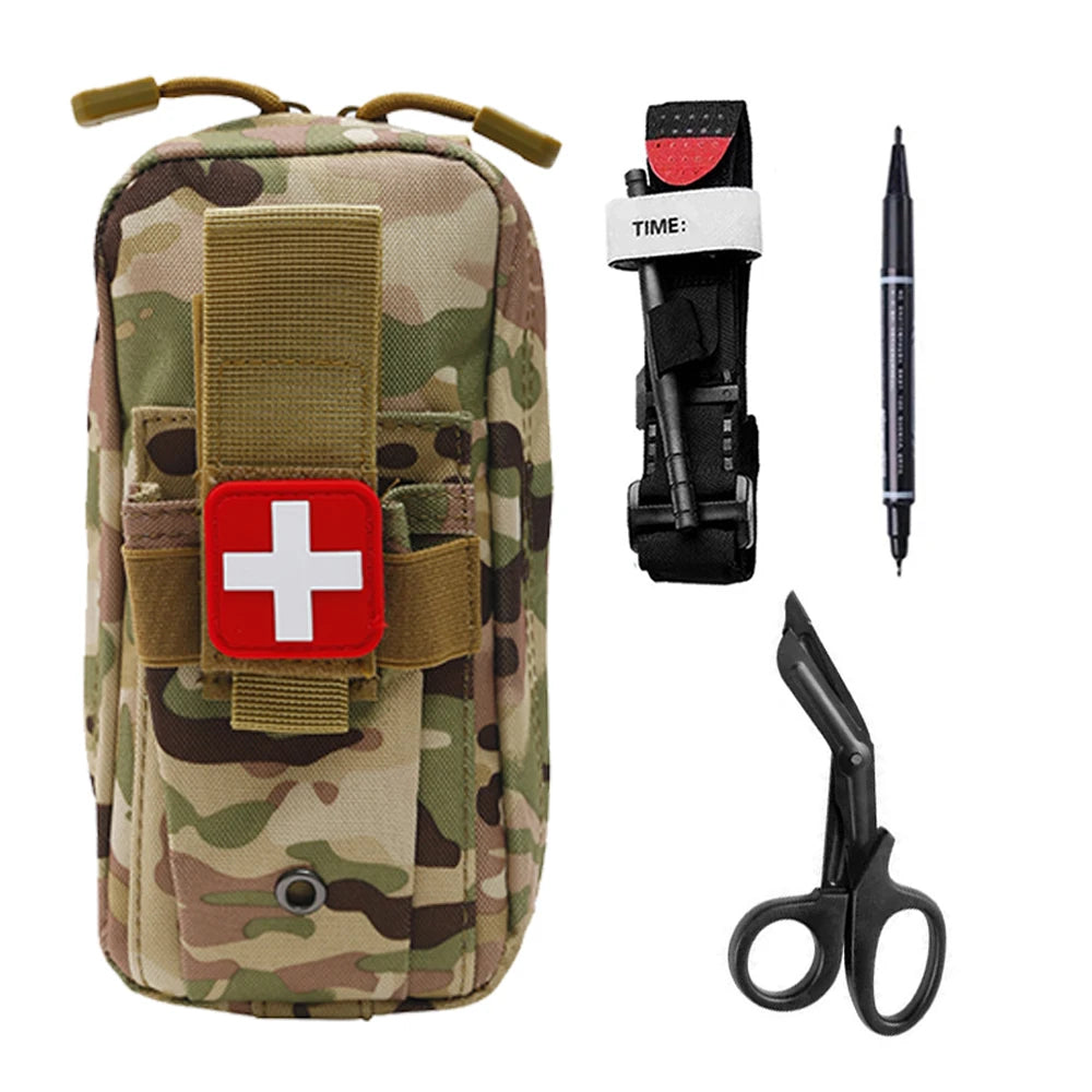 Trousse de premiers secours professionnelle, garrot de sauvetage médical, pochette EDC, outil de survie Molle pour Camping en plein air randonnée d'urgence