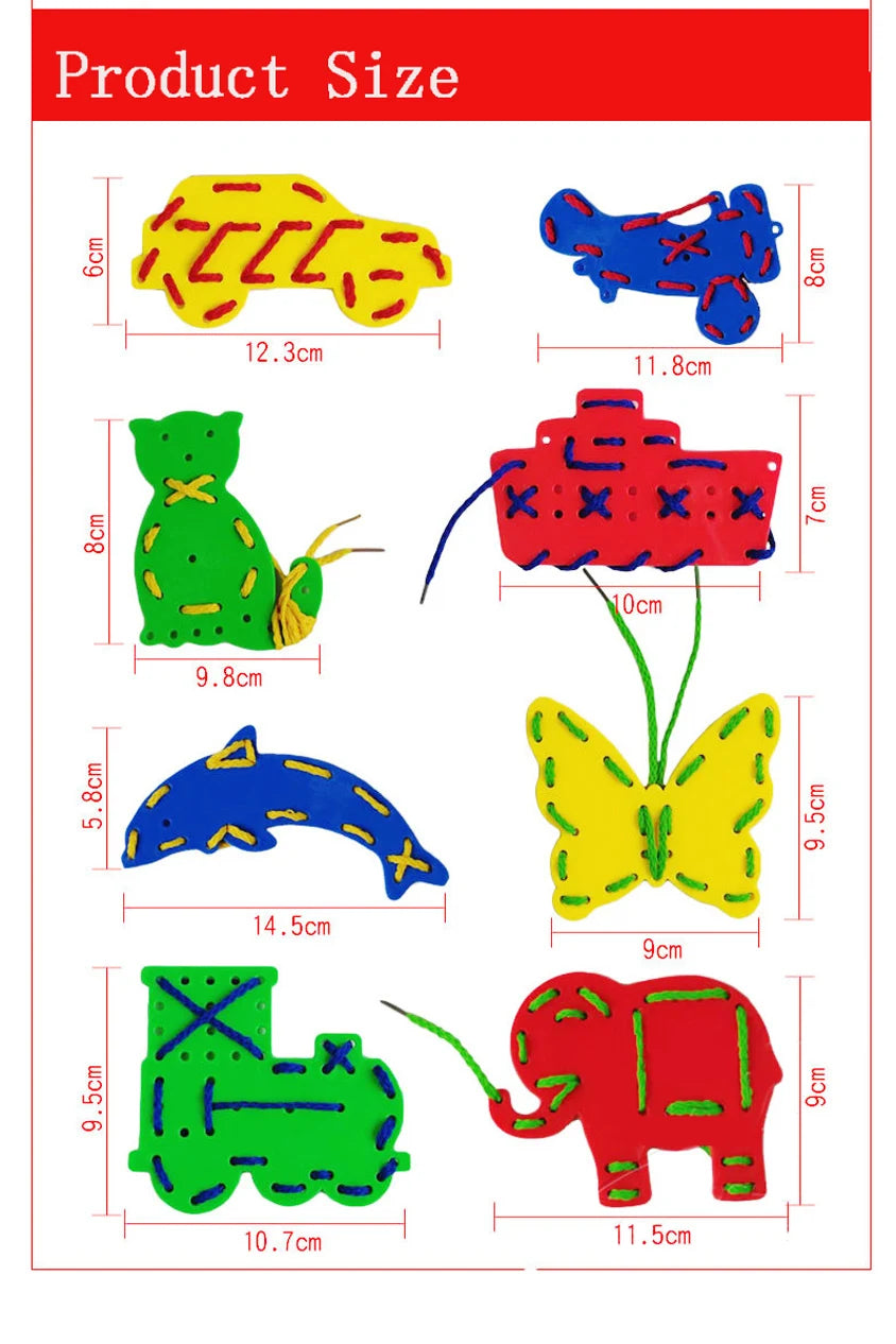Jouets mentaires oriels Montessori pour enfants, apprentissage précoce, compétences de base de la vie, planche occupée, laçage, jeu de filetage, cadeaux dos