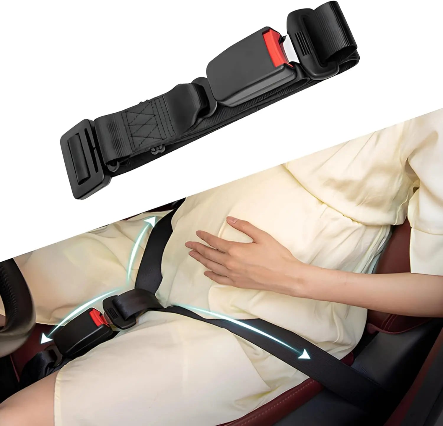 Ceinture de soutien du ventre de sécurité pour siège de voiture, pour femmes enceintes, mamans de maternité, protection du ventre pour bébé non-né, accessoires d'extension de réglage