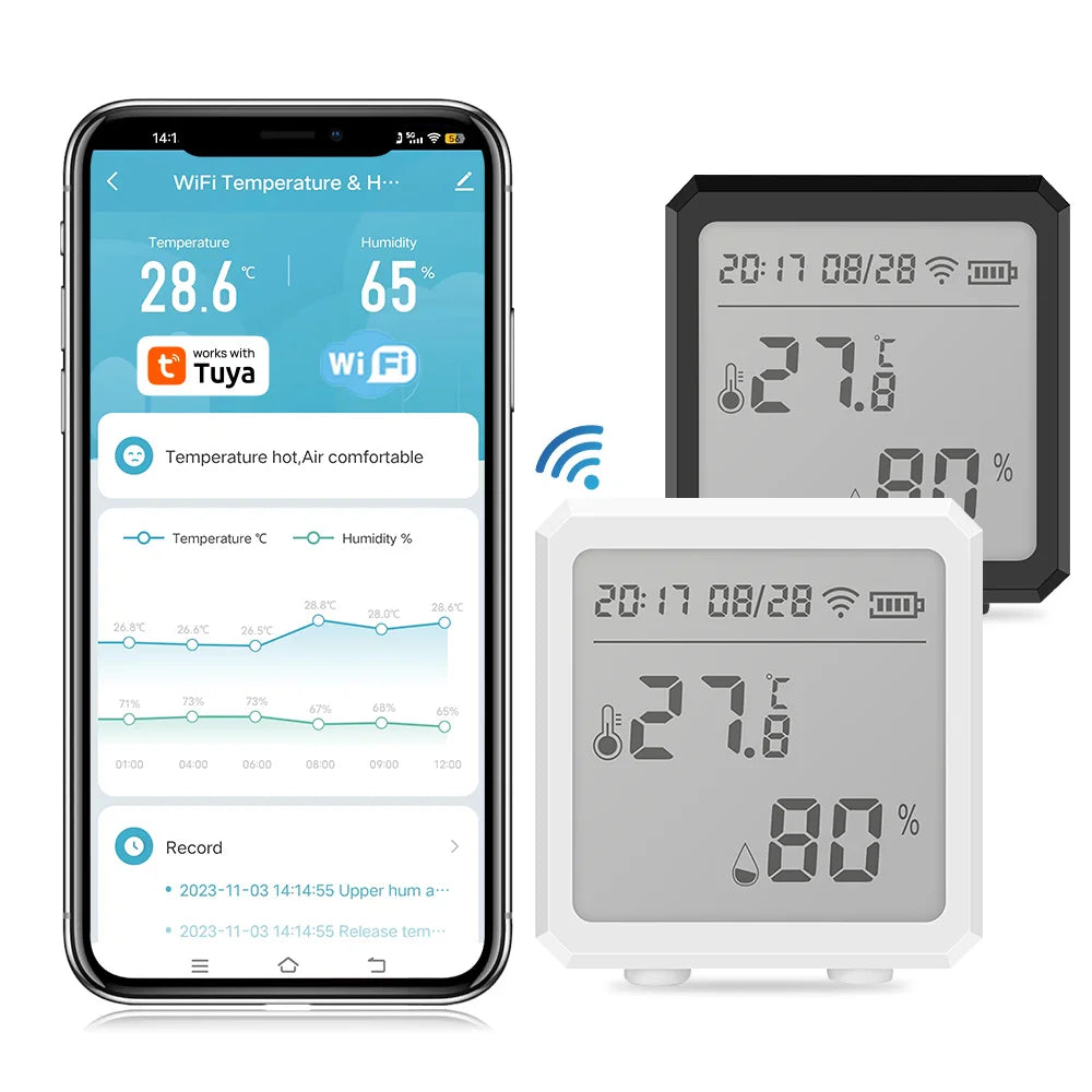 Compteur intelligent de température et d'humidité WiFi Graffiti compteur de température et d'humidité application Mobile sans fil contrôle à distance de la température