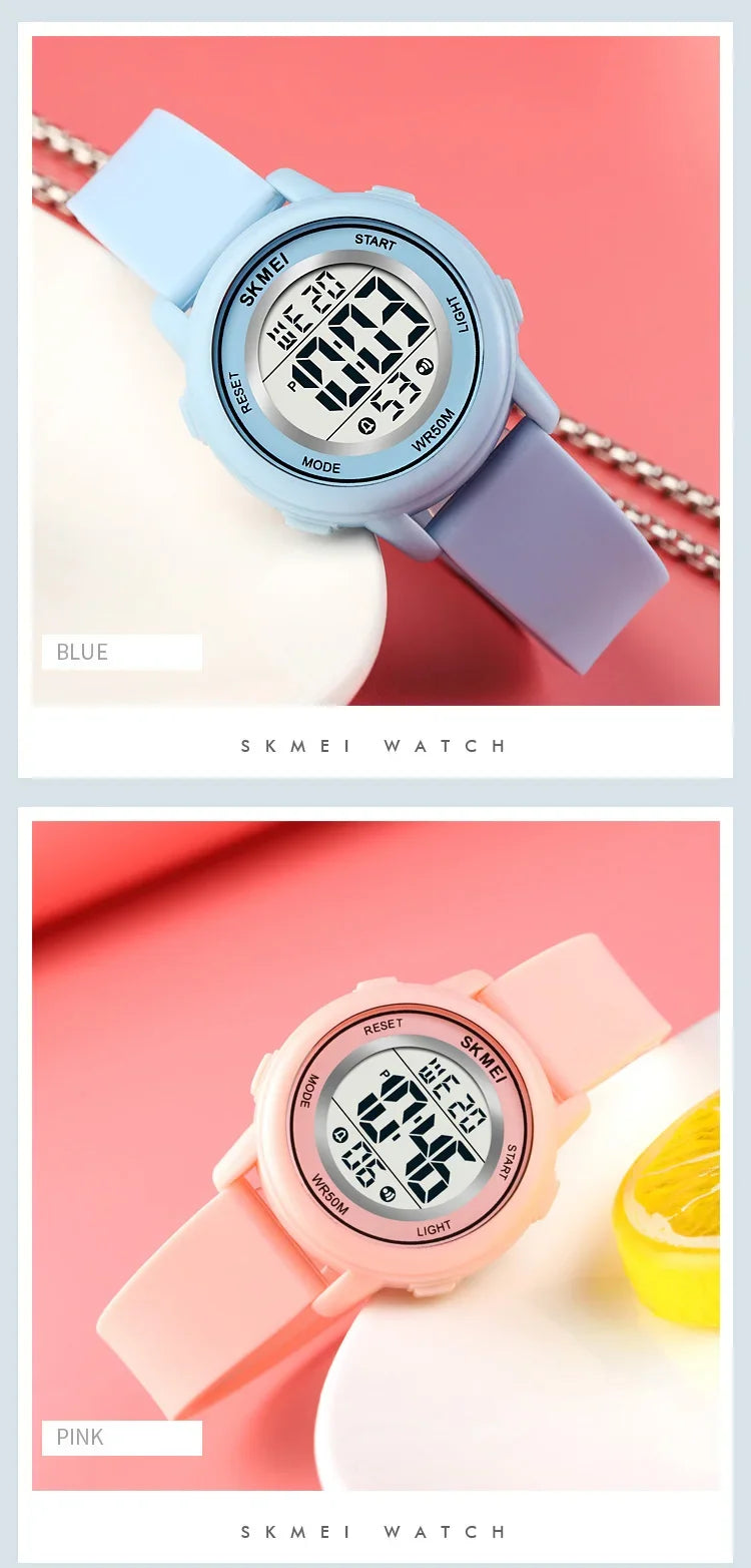 SKMEI 1721 étanche alarme enfant montres montre enfant garçons filles Sport enfants montre coloré Led enfants montres numériques