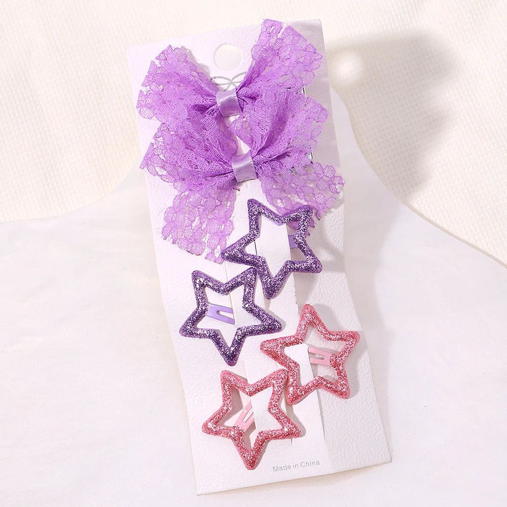 Enfants frais pince à cheveux ensemble fleur imprimé doux papillon épingles à cheveux enfants BB cheveux frange Clips Barrettes fille accessoires chapeaux