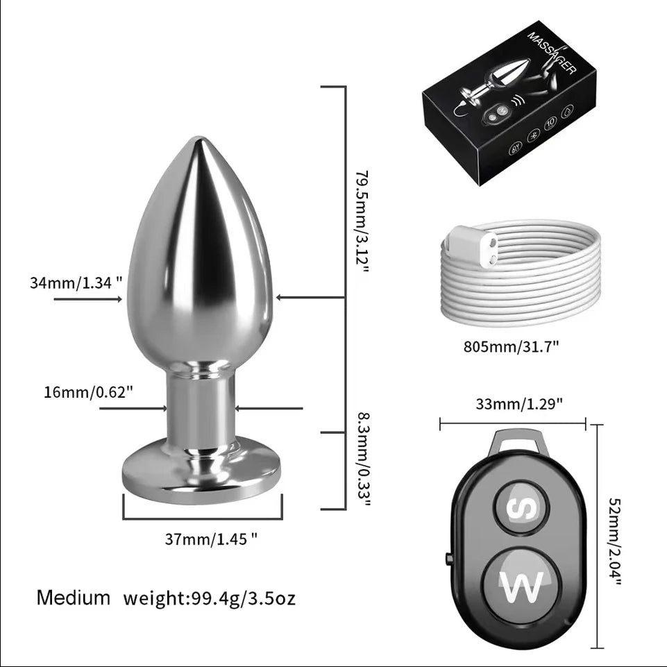 Adult sex toys, double-ended metal anal plug, couples' play, male and female anal dildo, G-spot massager, female SM plug masturbator