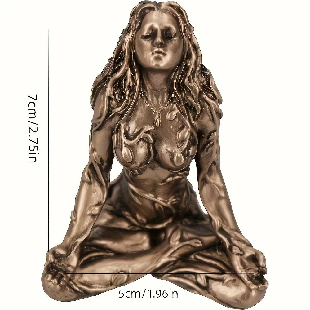 Statue de déesse, statue Gaia, Nature de la terre mère, statue de lune, statue d'esprit de sorcière en résine, décoration de salle de maison, décoration de jardin