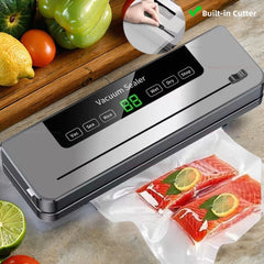 Scelleuse sous vide électrique, coupe intégrée, cuisine, stockage des aliments, bouton tactile, Machine sous vide pour emballage de scellage des aliments secs/humides