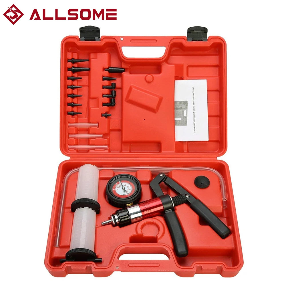 ALLSOME – outil de Diagnostic automatique pour voiture, pompe à pistolet à vide portative, adaptateur de purge de frein, réservoir de liquide, testeur d'huile, Kit d'outils