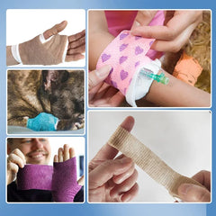 5-piece set self-adhesive elastic bandage, first aid wrap, sprain, cohesive elastic bandage, sports injury, finger bandage, adhesive wrap