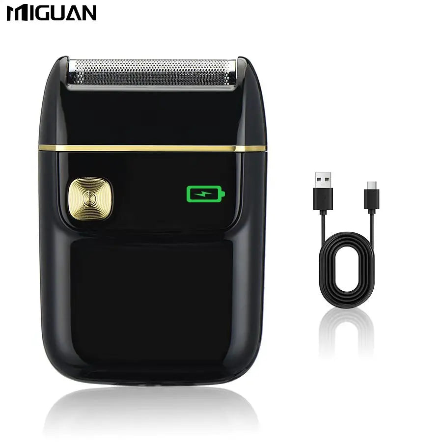Rasoir électrique rechargeable USB-alternatif, portable, feuille remplaçable, noir-voyage et usage domestique, cadeau pour hommes