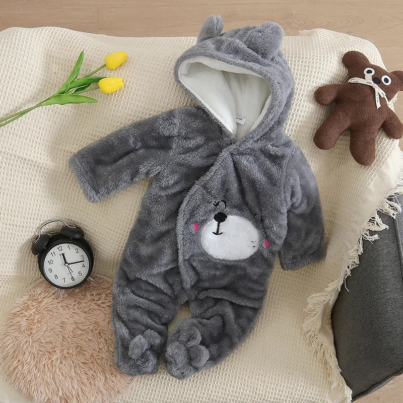 Vêtements d'escalade en peluche pour bébé de 0 à 2 ans, chauds et épais, en coton, avec chien et lapin, dessin animé, nouvelle collection automne et hiver