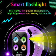 Nouveaux enfants Smartwatch jeux HD caméra frontale surveillance du sommeil lampe de poche électronique écran tactile alarme calculatrice cadeau garçons filles