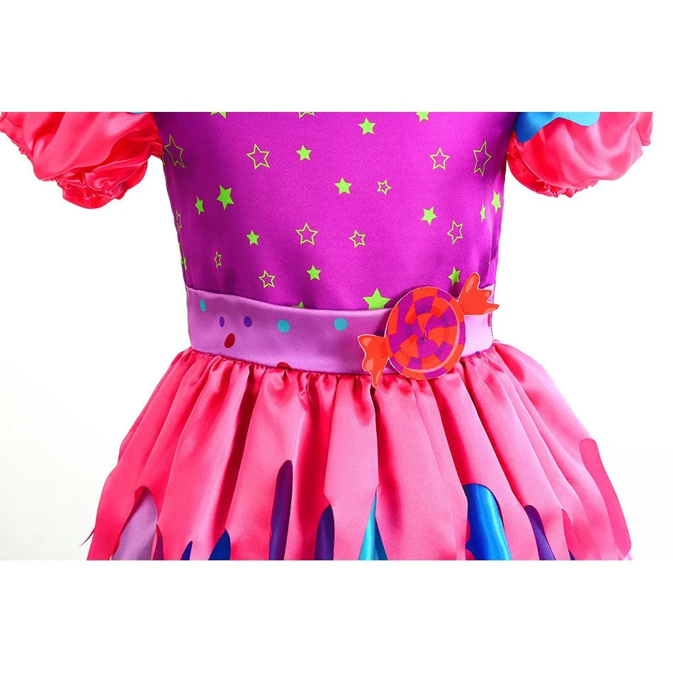 Robe sucette sucette pour filles, costume de carnaval, costume d'anniversaire pour petits enfants, tutu arc-en-ciel de paupières, vêtements de mariage pour enfants, bonbons doux, nouveau