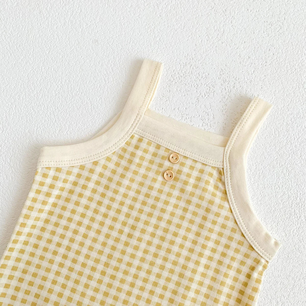 Été nouveau-né bébé filles sans manches fronde Plaid tenues coton doux combinaisons infantile enfants vêtements de sport body