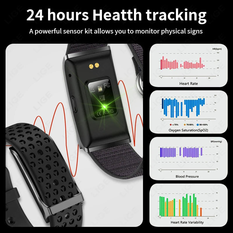 LIGE sans écran montre intelligente hommes Sports de plein air Fitness moniteur de fréquence cardiaque 1ATM étanche nouvelle montre intelligente pour Andrio IOS 2025