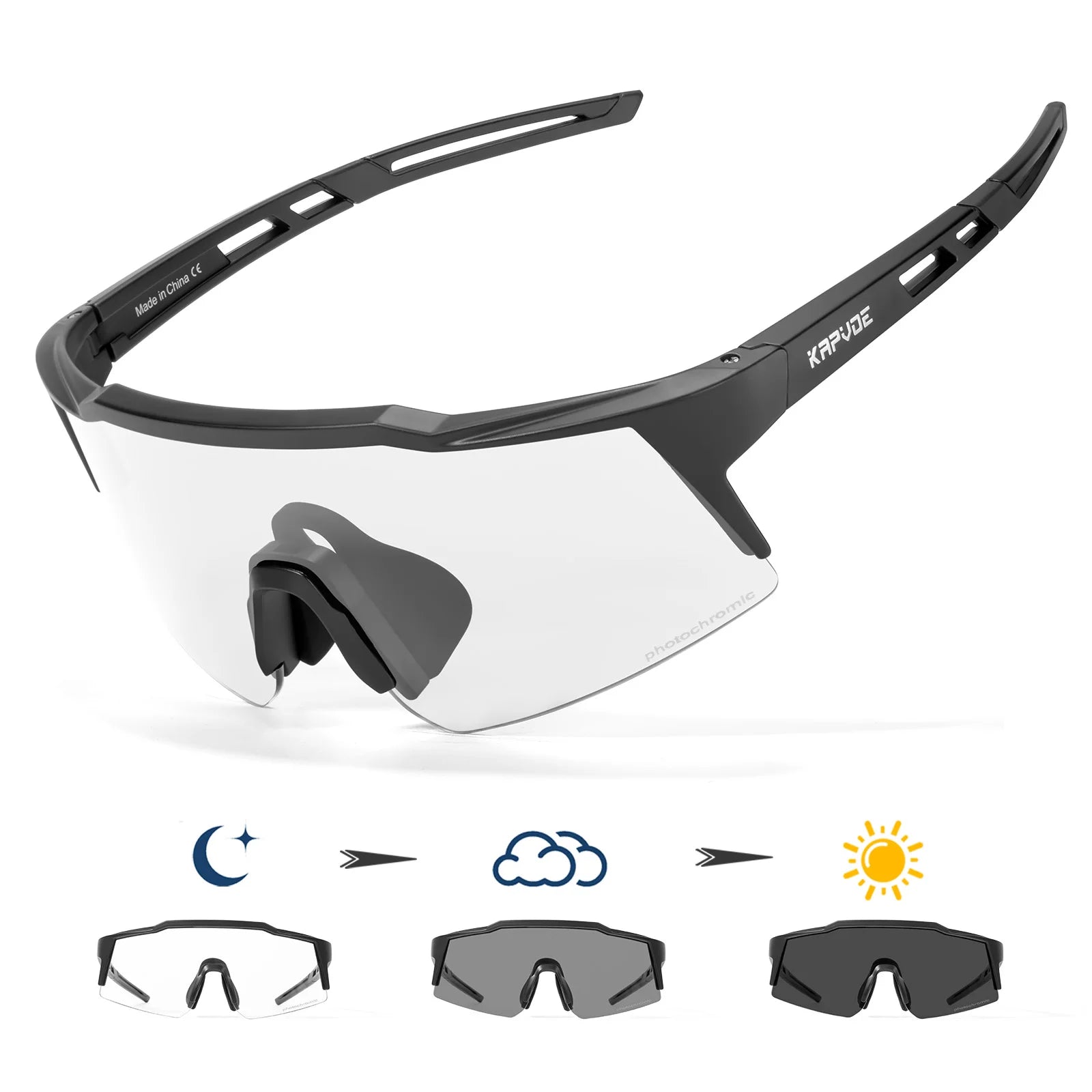 Kapvoe lunettes de soleil photochromiques pour enfants Protection UV400 lunettes de cyclisme de Sport enfants garçons filles lunettes de vélo de mode lunettes de vélo