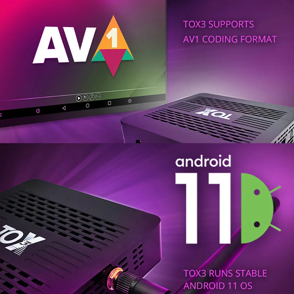TOBERY-Boîtier Smart TV Android 11, Amlogic S905tage, 4 Go/32 Go, WiFi 1000m, BT, 4K, lecteur multimédia décodeur