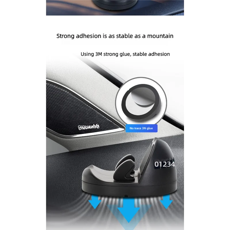 Support de téléphone pour tableau de bord de voiture, Rotation à 360 degrés, support de téléphone tête haute, Stable, universel, pour voiture, avec plaque d'immatriculation