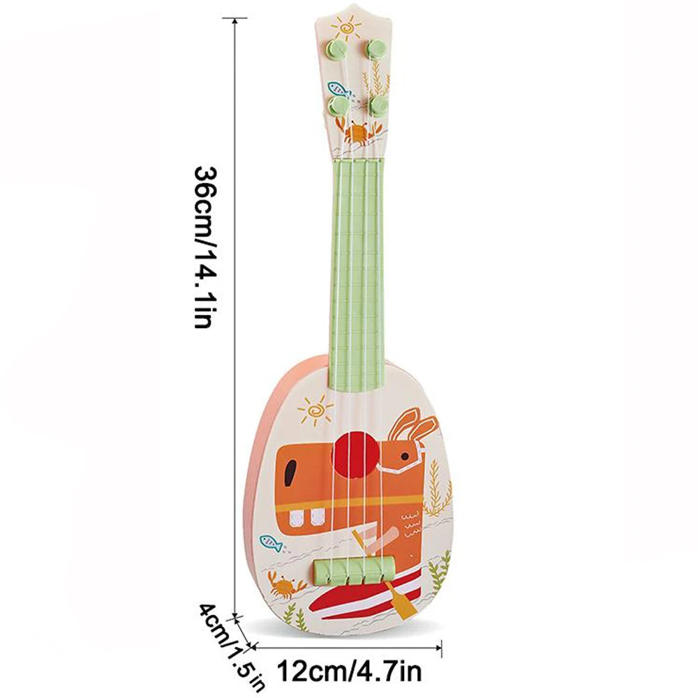 Jouet de guitare ukulélé pour tout-petits, Instruments de musique d'éducation précoce, Mini jouets d'apprentissage de guitare à 4 cordes, jouets interactifs Parent-enfant