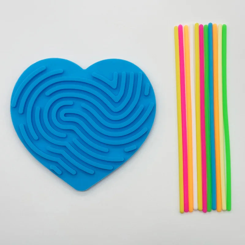 Planche d'Activités Sensorielles en Silicone, Jouet Fidget pour Calmer, Souligné, Anlande, TDAH & m.com, 1 Ensemble
