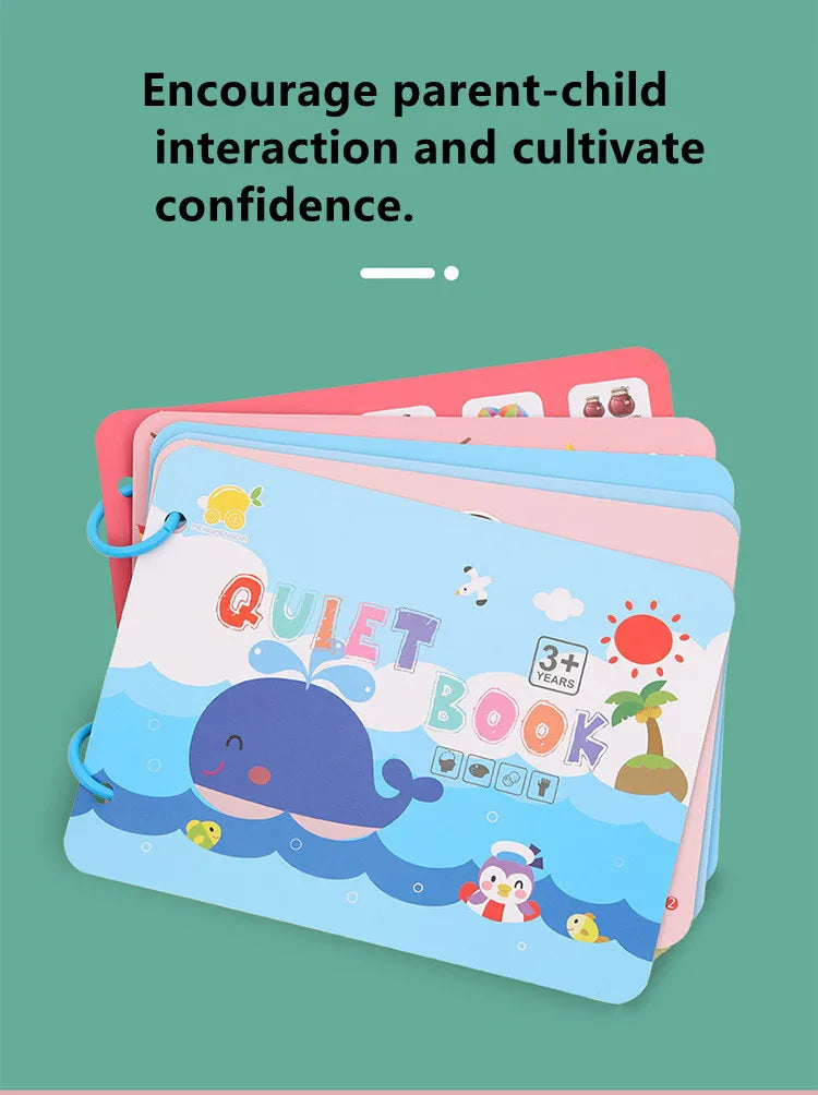 Livre silencieux, jouets d'activité éducative pour enfants, carte occupée à plusieurs reprises, pâte, Puzzle assorti, livres de Cognition, jeu Montessori pour bébé
