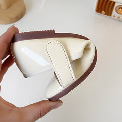 Chaussures de princesse pour enfants, couleur unie, Style concis, chaussures plates de loisirs pour enfants, en cuir verni souple et flexible, chaussures de printemps pour filles 27-36