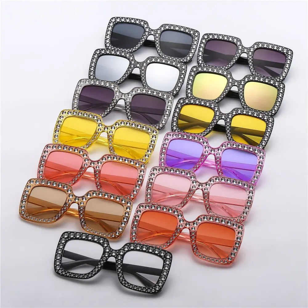 Lunettes de soleil carrées à paillettes pour enfants, à la mode, pour garçons et filles, élégantes en diamant, pour bébés, lunettes de fête, UV400