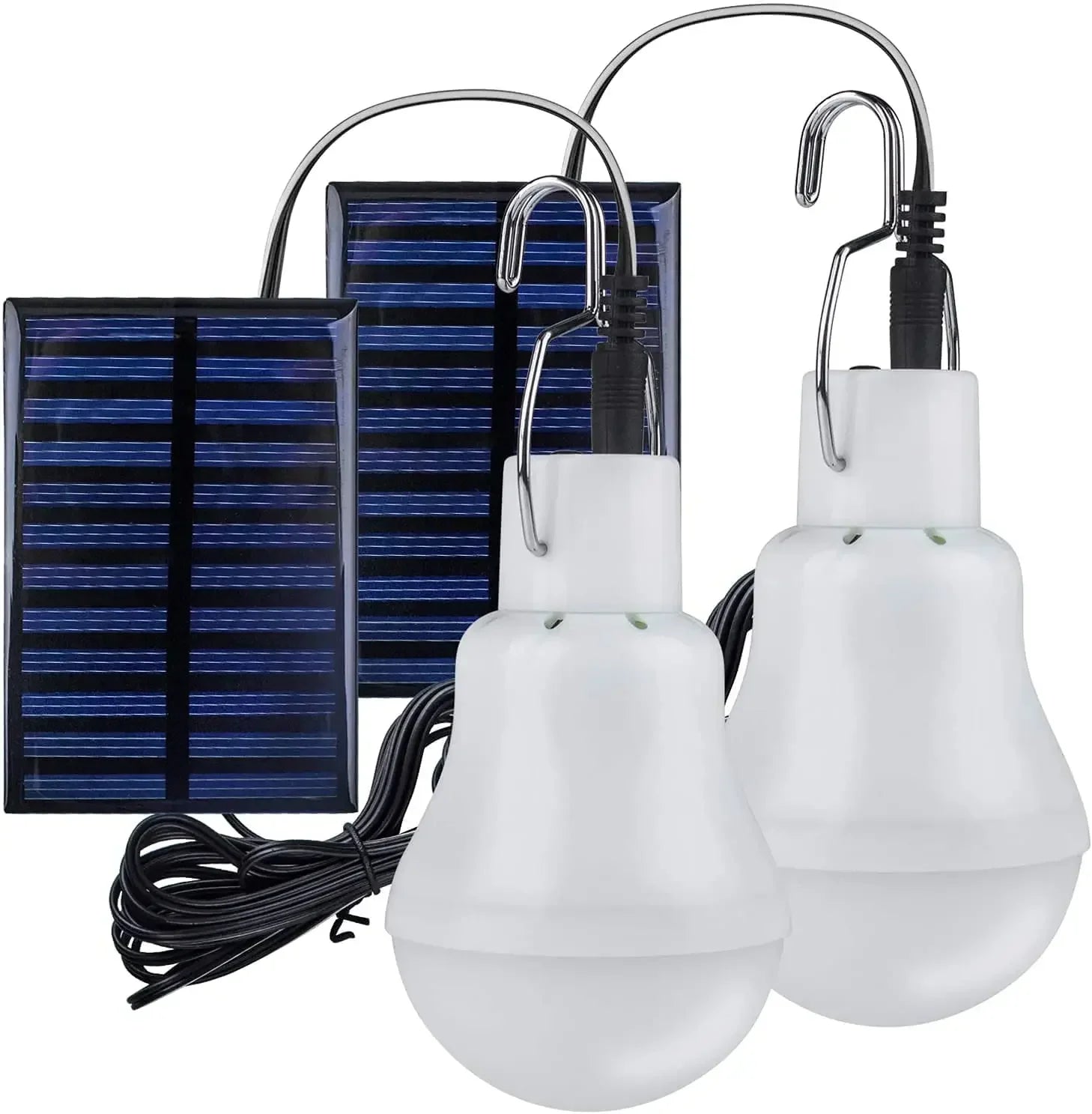 LED solar lamp, waterproof outdoor bulb, portable solar garden hanging hiking fishing emergency lights