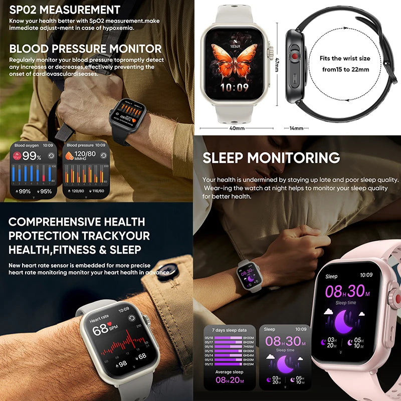2025 nouvelle mode sport montre intelligente hommes femmes 1.85 pouces HD AMOLED plein écran tactile IP68 étanche Bluetooth appel montres intelligentes