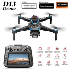 Nouveau Drone D13 4K professionnel trois caméras HD avec grand écran 5G WIFI FPV Dron flux optique sans brosse vol stationnaire pliable quadrirotor