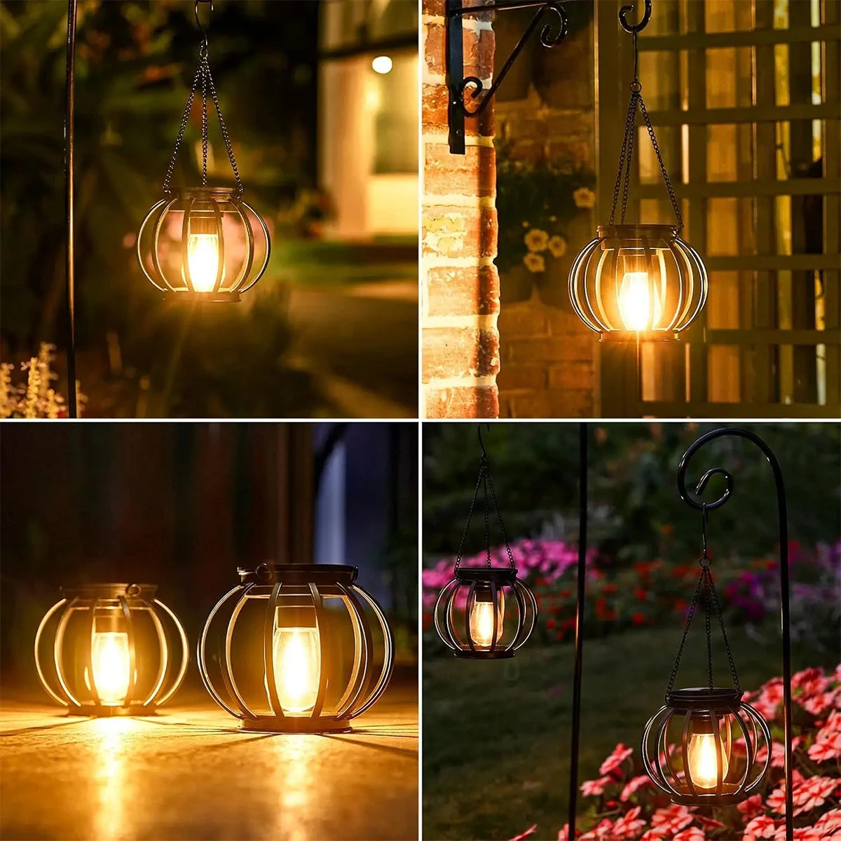 Solar LED Outdoor Light, Waterproof, 3000k, Auto On/Off, Induction, Decorative Outdoor Hanging Light, Festival Light