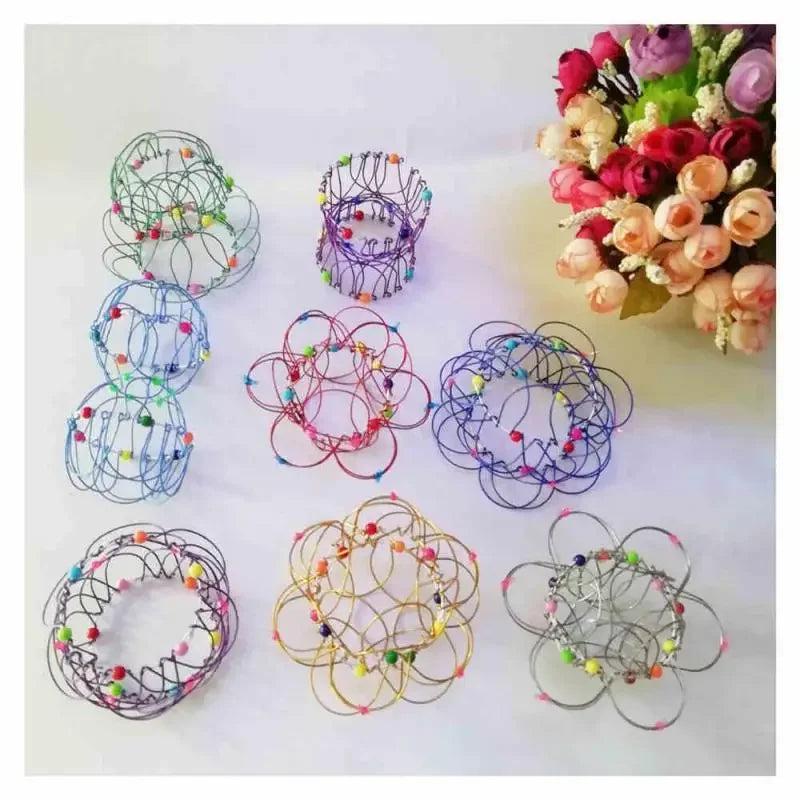 Jouets éducatifs Fidget pour enfants et adultes, panier de fleurs de décompression Mandala et anneau en acier, cadeau sensoriel d'halloween et de noël