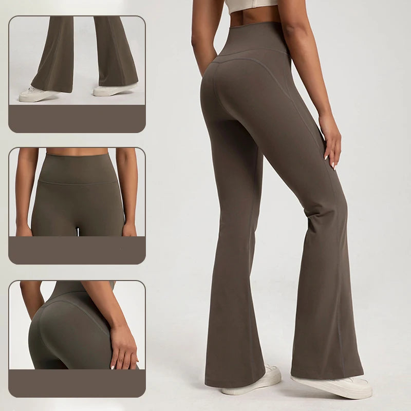 Premium Yoga Leggings, High-Waisted Slim Yoga Pants, Wide-Leg Breathable Bottoms, Casual Gym Sport Bell Leggings for Women