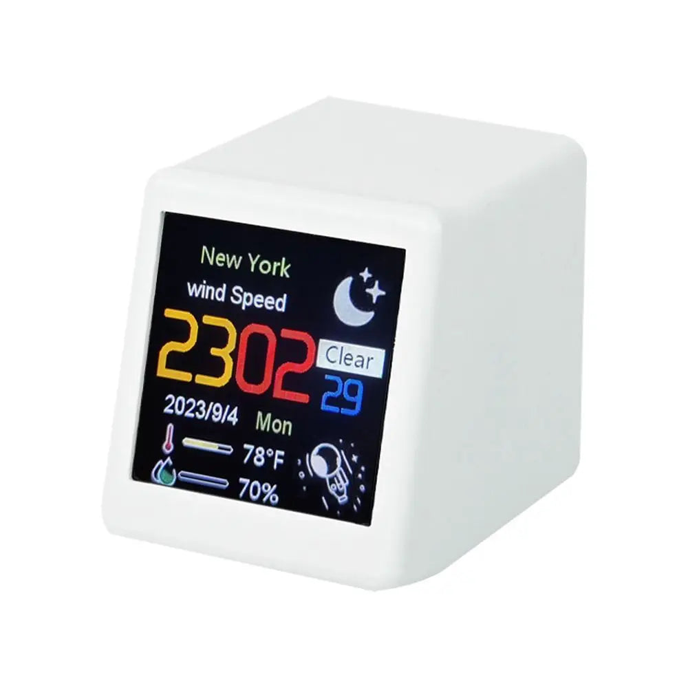 Petite Station météo Wifi intelligente Portable, affichage météo, température, humidité, heure, réveil numérique, décoration de bureau pour la maison