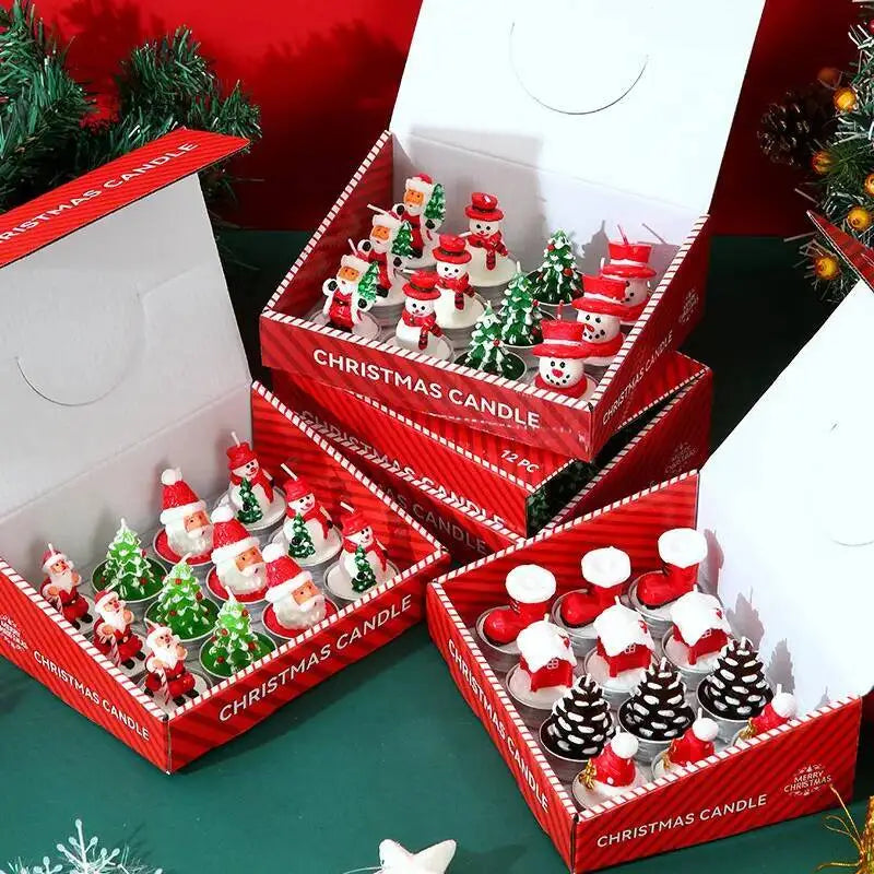 Bougies d'anniversaire sans fumée, 12 pièces, fournitures de décoration de noël, atmosphère, fabrication de bougies de noël, parfums, huile paraffine
