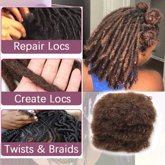 Extensions de cheveux afro crépus en vrac, 100% cheveux humains, tresses sales reggae, cheveux brésiliens naturels au crochet, dreadlocks, 4 #