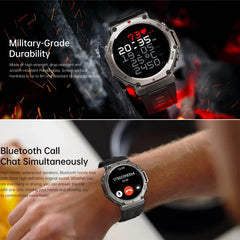 Montre intelligente militaire T-Rex, 3 GPS intégrés, boussole, altimètre, barométrique, 5iko, IP69K, étanche, AMOLED, appel Bluetooth, montre intelligente