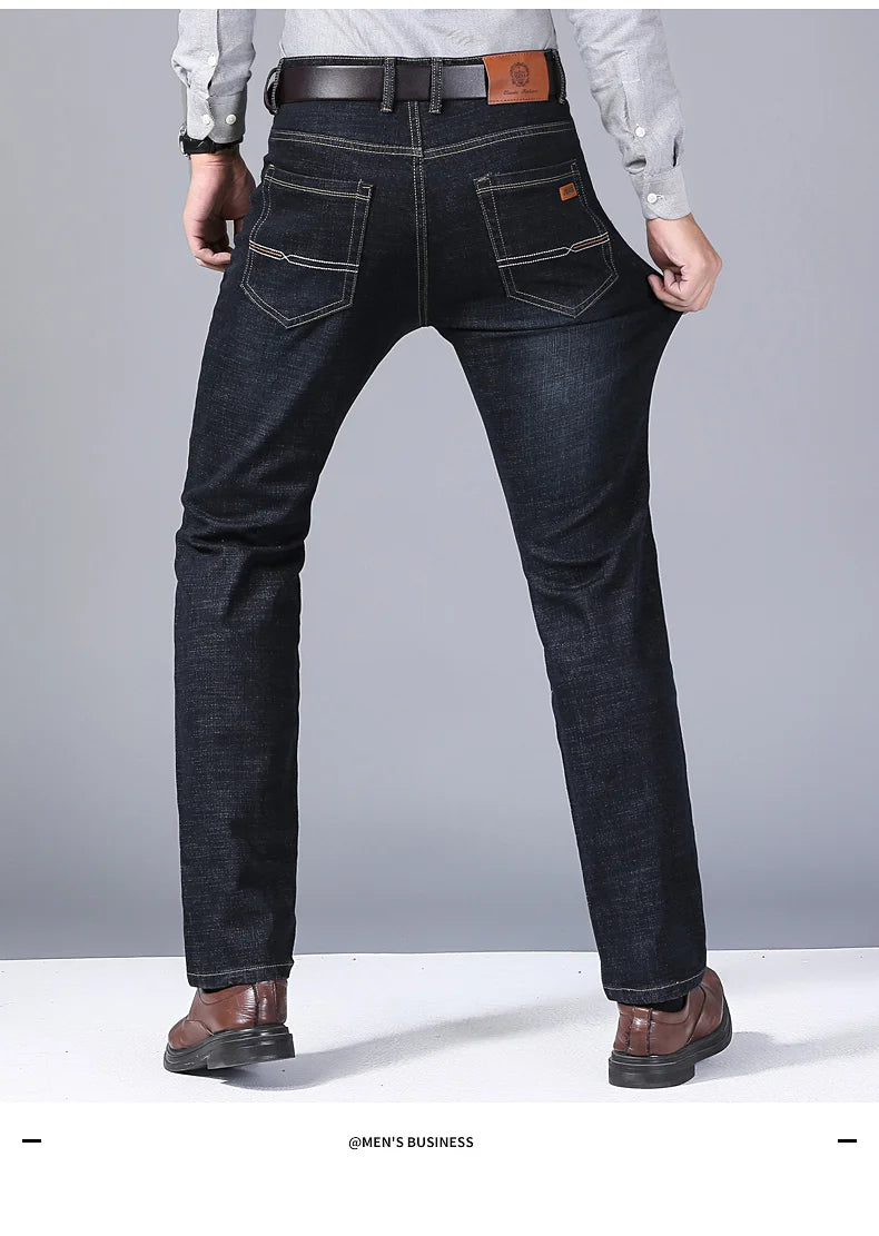 Jean classique pour homme, salopette en denim, doux, noir, taille 32-38, nouvelle collection