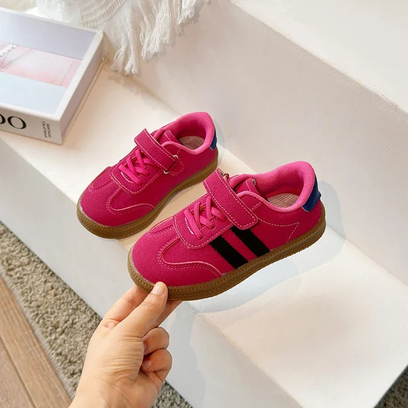 Baskets en cuir PU pour enfants, chaussures de Tennis imperméables et tendance, chaussures de Sport antidérapantes pour enfants