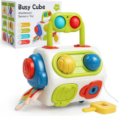Cube occupé Montessori, jouets pour activités sensorielles pour tout-petits, planche occupée, apprentissage éducatif précoce, jouets de voyage, cadeau pour enfants