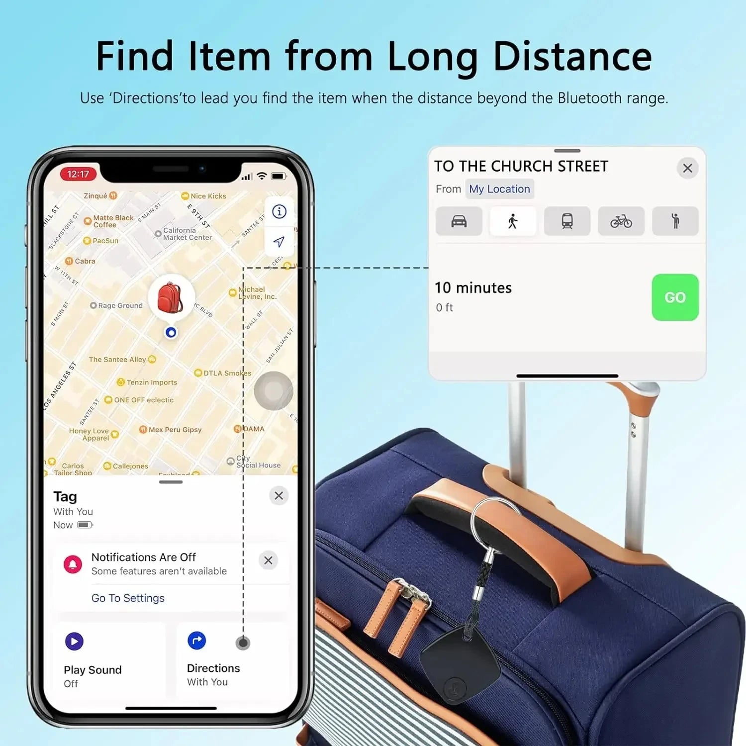 Le traceur GPS Bluetooth intelligent fonctionne avec Find My APP dispositif de rappel Anti-perte sans fil pour localisateur d'iphone clé enfants Finder