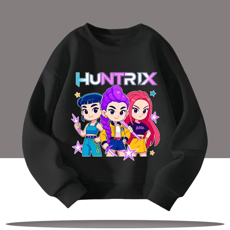 Vêtements pour enfants K-pop chasseurs de démons dessin animé imprimé 3-12 ans nouveau Style enfants col rond Sport chemise mignon fille haut décontracté