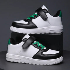 Chaussures noires pour enfants, baskets de sport en cuir pour garçons de 6 à 12 ans, décontractées, de Tennis, nouvelle collection 2024