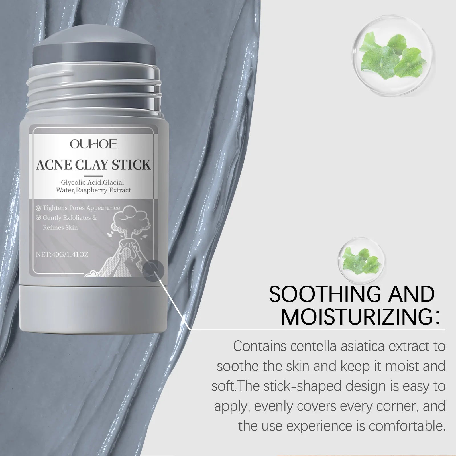 Masque de nettoyage des pores en argile, crème hydratante, exfoliante, contrôle de l'huile, points noirs, boutons, traitement de l'acné