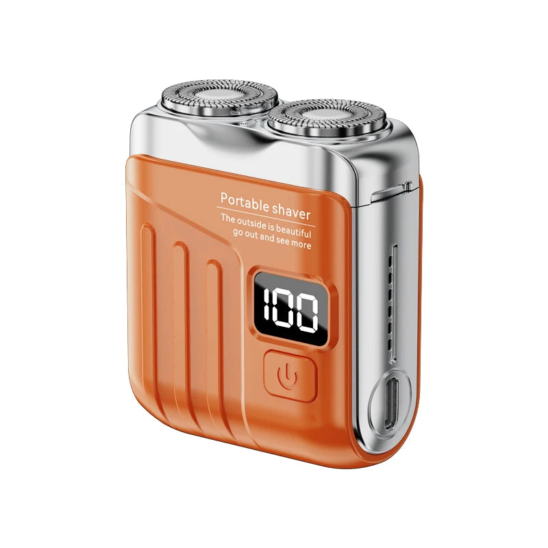 Rasoir électrique hommes tondeuse à barbe utilisation sèche et humide double lames rasoir USB Rechargeable Mini Portable visage barbe rasoir pour voyage à la maison