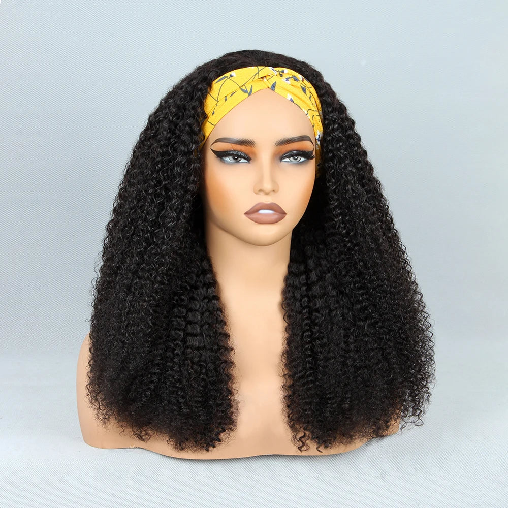 Demi-perruque cheveux humains crépus bouclés sans colle perruque cheveux humains prêt à porter 3 en 1 demi perruque avec cordon 250 densité bouclée demi-perruque
